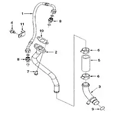 Патрубок - Блок «TP 97218 Установка трубок смазки турбокомпрессора»  (номер на схеме: 3)