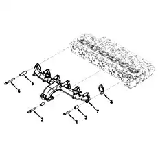 Винт с шестигранной головкой / Screw, Hex Flange Head Cap (M10X 1.5X65) - Блок «Коллектор, Выпускной»  (номер на схеме: 1)