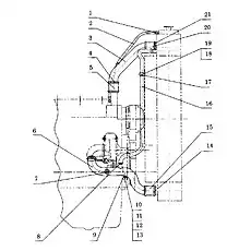 Верхний входной патрубок радиатора - Блок «Система охлаждения двигателя»  (номер на схеме: 3)
