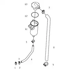 Throat hoop - Блок «Отделитель масла и дыма»  (номер на схеме: 5)