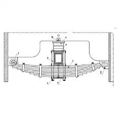 TRAPEZOIDAL SPRING - Блок «300.7600 FRONT AXLE SUPPORT»  (номер на схеме: 1)