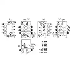 4/3 MULTI-WAY VALVE - Блок «V85027 Блок контроля - подъем кабины»  (номер на схеме: 14)