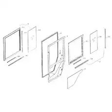 Window glass strip of door - Блок «9F653-45B030000A0  Cab outside installs assembly 2»  (номер на схеме: 2.3)