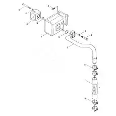 Oil outlet block of working pump - Блок «9F653-56A000000A0  Working oil pump system»  (номер на схеме: 11)