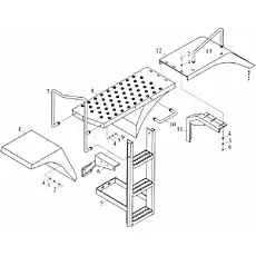 Болт M12x35 - Блок «Брызговики, площадка и лестница»  (номер на схеме: 2)