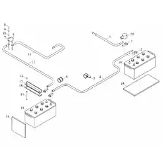 Клемма минусовая - Блок «Установка аккумуляторов»  (номер на схеме: 1)