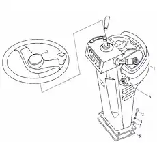 Колесо рулевое с кнопкой звукового сигнала - Блок «Установка приборов»  (номер на схеме: 7)