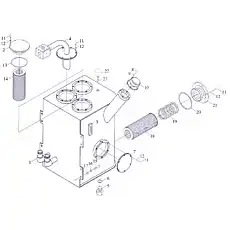 Болт-пробка маслослива - Блок «Гидронасосный масляный бак»  (номер на схеме: 5)