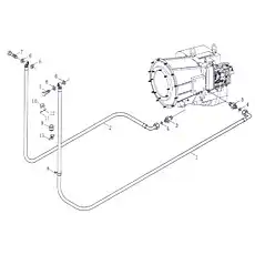 Масловпускная труба радиатора - Блок «Система приводной масляной линии»  (номер на схеме: 1)