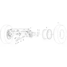 Front axle - Блок «Front axle installation drawing E1-2808000248»  (номер на схеме: 1)