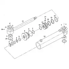 Spherical plain bearing - Блок «Hydraulic cylinder F17-4120004766 80*35*279.5-507(3713CH)»  (номер на схеме: 1)