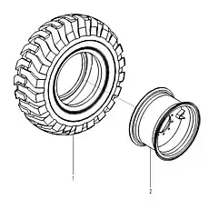 Tyre - Блок «Wheel assembly E6-2810000472»  (номер на схеме: 1)