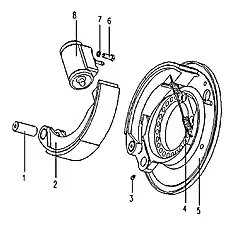 Возвратная пружина - Блок «Сухой тормозной мост»  (номер на схеме: 4)