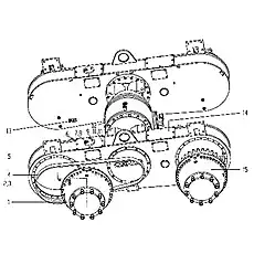 Болт M8×20 - Блок &laquo;Ведущий мост с мокрым сцеплением&raquo;  (номер на схеме: 10)