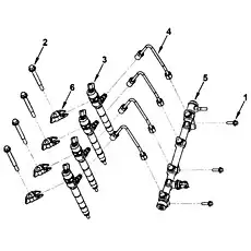 Трубопровод подачи топлива к форсунке - Блок «Форсунка»  (номер на схеме: 4)