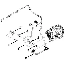 Кронштейн трубки - Блок «Топливопроводы»  (номер на схеме: 7)