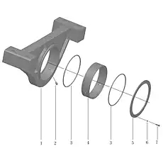 O-ring 250X5.7 - Блок «Front Swing Rack Assembly»  (номер на схеме: 3)
