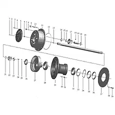 Spring washer 22 - Блок «Rear Axle Planetary Reductor Assembly 1»  (номер на схеме: 30)