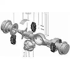 Bolt for brake - Блок «Drive Axle Assembly (Shantui)»  (номер на схеме: 5)