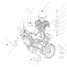 Muffler - Блок «Engine Mounting And Attachment (Weichai)»  (номер на схеме: 8)