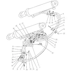 Joint of work valve small cavity ZL50G2-06035A - Блок «Lifting Cylinder Piping (Pilot)»  (номер на схеме: 8)