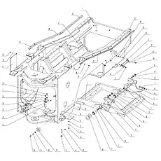 Left middle steel board DG956N1-10003 - Блок «Rear Frame Assembly»  (номер на схеме: 21)