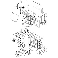 Cab exterior mountings assembly