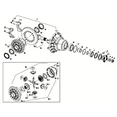 Front axle main reducer assembly