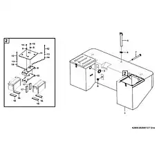 Battery retainer - Блок «Противовес K2800-2928001377-S1a»  (номер на схеме: 2)