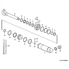 Cylinder tube 24A139180 - Блок «Гидроцилиндр наклона (3731CH) F1410-4120006001»  (номер на схеме: 1)
