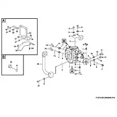 Bracket - Блок «Распределительный клапан гидравлической системы в сборе F1210-2912002949.S1B»  (номер на схеме: 16)