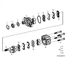 Retaining ring - Блок «Рабочий гидравлический насос в сборе 3 F1130-4120001715»  (номер на схеме: 1)