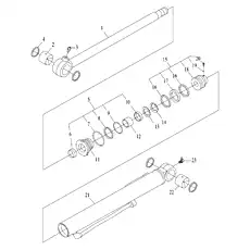 BACK-UP RING Φ85×79×15 - Блок «Цилиндр ковша»  (номер на схеме: 16)