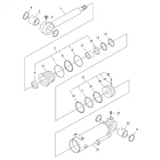 RING BACK-UP Ф80×75×10 - Блок «DOZER CYLINDER»  (номер на схеме: 16)