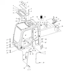 BACK MIRROR SUPPORT, FRONT - Блок «CABIN»  (номер на схеме: 21)