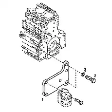 Engine front support bracket F04288660 - Блок «Аксессуары»  (номер на схеме: 1)