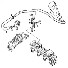 Vent-pipe F04258132 - Блок «Breather line»  (номер на схеме: 2)