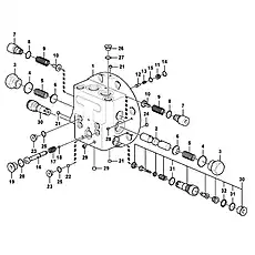 •Control plunger - Блок «Control valve, travel motor»  (номер на схеме: 16)