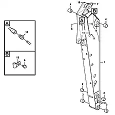 Pipe - Блок «Dipper arm and grease piping with piping seat»  (номер на схеме: 5)