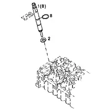 Sealing ring D04291400 - Блок «Топливные форсунки»  (номер на схеме: 2)
