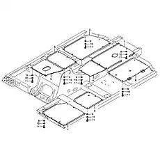 Spring washer - Блок «Hatches under engine, hydr.pumps, cooler, m.valve and fuel tank»  (номер на схеме: 10)