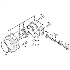 •Socket - Блок «Hydraulic gear pump»  (номер на схеме: 16)