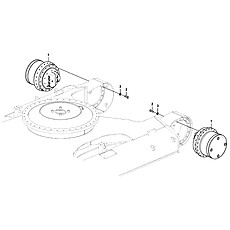 Travel motor with mounting parts