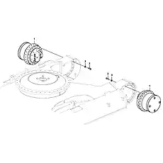 •Reduction - Блок «Travel motor with mounting parts»  (номер на схеме: 1)