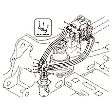 Hose assembly - Блок «Turning joint line, control valve to turning joint»  (номер на схеме: 1)