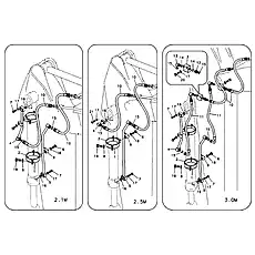 Clamp - Блок «Working hydraulic, bucket cylinder on dipper arm»  (номер на схеме: 9)