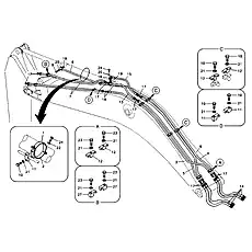 Pipe - Блок «Working hydraulic, dipper arm cylinder on boom»  (номер на схеме: 7)