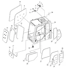 BACK LOCK ASSEMBLY, SASH - Блок «CABIN»  (номер на схеме: 26)