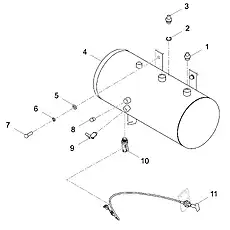 CABLE, WATER DRAIN VALVE LG862Ⅴ.08.02 - Блок «AIR TANK ASSEMBLY»  (номер на схеме: 11)