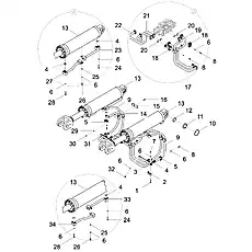 O-RING 95×5.3 GB/T3452.1 - Блок «BOOM CYLINDER PLUMBING ASSEMBLY»  (номер на схеме: 10)